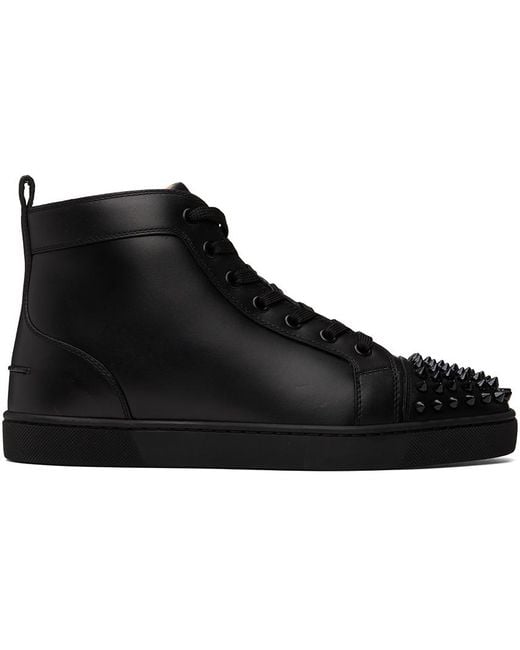 Christian Louboutin Lou Spikes High-top Black Sneakers - Usafashionly