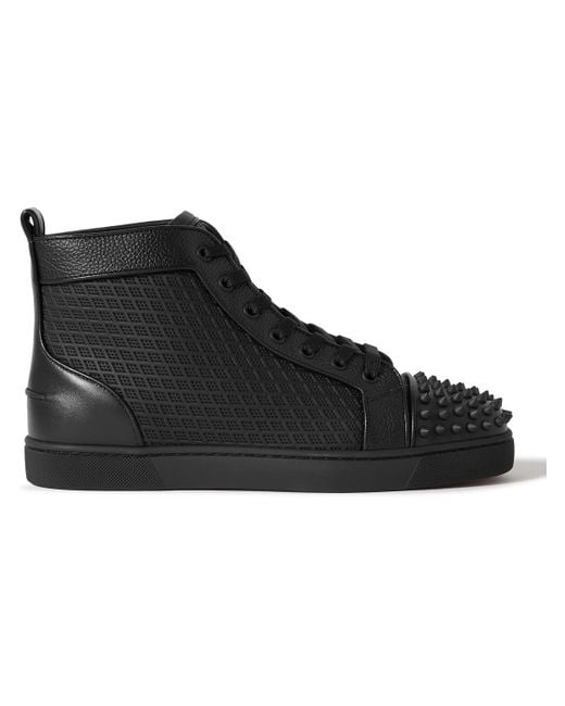 Christian Louboutin Louis Orlato High Top Black Sneakers - Usafashionly